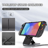 PlayVital Clear Series Protective Case for Nintendo Switch 2, Anti-Scratches Hard Shell Dockable Grip Cover with Extra Foldable Stand & Thumb Grips for Nintendo Switch 2 - Transparent - EXVNTM001