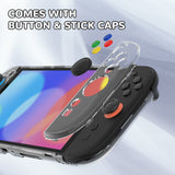 PlayVital Clear Series Protective Case for Nintendo Switch 2, Anti-Scratches Hard Shell Dockable Grip Cover with Extra Foldable Stand & Thumb Grips for Nintendo Switch 2 - Transparent - EXVNTM001