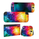 PlayVital for Nintendo Switch 2 Skin Full Set (2-Pack) - Protective Vinyl Decal Stickers for Switch 2 Console, Joycons, Handle Grips & Dock | No Residue, Anti-Scratch - Colorful Triangle - YUDNT013