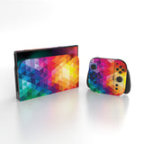 PlayVital for Nintendo Switch 2 Skin Full Set (2-Pack) - Protective Vinyl Decal Stickers for Switch 2 Console, Joycons, Handle Grips & Dock | No Residue, Anti-Scratch - Colorful Triangle - YUDNT013
