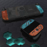 PlayVital for Nintendo Switch 2 Skin Full Set (2-Pack) - Protective Vinyl Decal Stickers for Switch 2 Console, Joycons, Handle Grips & Dock | No Residue, Anti-Scratch - Tear Down Blue & Orange - YUDNT023