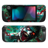 PlayVital Full Set Protective Skin Decal for Steam Deck LCD, Custom Stickers Viny Cover for Steam Deck OLED - Raging Zombie - SDTM096