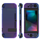 PlayVital Gradient Translucent Bluebell Cover for NS Switch Console, NS Joycon Handheld Controller Separable Protector Hard Shell, Customized Dockable Protective Case for NS Switch - NTP347V2