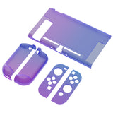 PlayVital Gradient Translucent Bluebell Cover for NS Switch Console, NS Joycon Handheld Controller Separable Protector Hard Shell, Customized Dockable Protective Case for NS Switch - NTP347V2