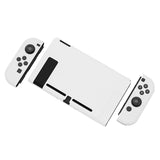 PlayVital White Cover for NS Switch Console, NS Joycon Handheld Controller Separable Protector Hard Shell, Customized Dockable Protective Case for NS Switch - NTP349