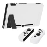 PlayVital White Cover for NS Switch Console, NS Joycon Handheld Controller Separable Protector Hard Shell, Customized Dockable Protective Case for NS Switch - NTP349