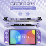 PlayVital Kawaii Dockable Hard Protective Case for Nintendo Switch 2 Anti-scratch, Shockproof Cover Skin for Switch 2 with Thumb Grip & Sticker & Button Caps - Celestial Rabbit Orbit - MURNTV002