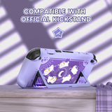 PlayVital Kawaii Dockable Hard Protective Case for Nintendo Switch 2 Anti-scratch, Shockproof Cover Skin for Switch 2 with Thumb Grip & Sticker & Button Caps - Celestial Rabbit Orbit - MURNTV002
