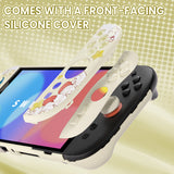 PlayVital Kawaii Dockable Hard Protective Case for Nintendo Switch 2 Anti-scratch, Shockproof Cover Skin for Switch 2 with Thumb Grip & Sticker & Button Caps - Creamy Mousie Picnic - MURNTV004
