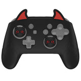 PlayVital Cute Demon Silicone Grip Cover for Nintendo Switch Pro Controller, Anti-Slip Protective Skin with Joystick Caps and Stickers Compatible with Nintendo Switch Pro - Black - AMDNPP005