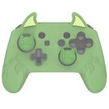 PlayVital Cute Demon Silicone Grip Cover for Nintendo Switch Pro Controller, Anti-Slip Protective Skin with Joystick Caps and Stickers Compatible with Nintendo Switch Pro - Matcha Green - AMDNPP002