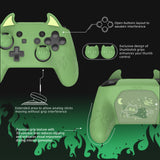 PlayVital Cute Demon Silicone Grip Cover for Nintendo Switch Pro Controller, Anti-Slip Protective Skin with Joystick Caps and Stickers Compatible with Nintendo Switch Pro - Matcha Green - AMDNPP002