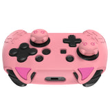 PlayVital Cute Demon Silicone Grip Cover for Nintendo Switch Pro Controller, Anti-Slip Protective Skin with Joystick Caps and Stickers Compatible with Nintendo Switch Pro - Pink - AMDNPP004