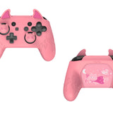 PlayVital Cute Demon Silicone Grip Cover for Nintendo Switch Pro Controller, Anti-Slip Protective Skin with Joystick Caps and Stickers Compatible with Nintendo Switch Pro - Pink - AMDNPP004