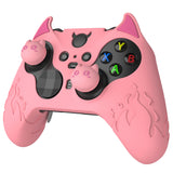 PlayVital Cute Demon Silicone Case Cover for Xbox Elite Wireless Controller Series 2, Kawaii Anti-Slip Shockproof Controller Skin Grip for Xbox Elite Series 2 Core with Thumb Grip Caps - Pink - UQNE2P005