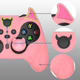 PlayVital Cute Demon Silicone Case Cover for Xbox Elite Wireless Controller Series 2, Kawaii Anti-Slip Shockproof Controller Skin Grip for Xbox Elite Series 2 Core with Thumb Grip Caps - Pink - UQNE2P005
