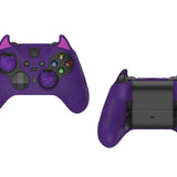 PlayVital Cute Demon Silicone Case Cover for Xbox Elite Wireless Controller Series 2, Kawaii Anti-Slip Shockproof Controller Skin Grip for Xbox Elite Series 2 Core with Thumb Grip Caps - Purple - UQNE2P001