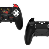 PlayVital Cute Demon Silicone Case for ps5 Edge Controller, Kawaii Controller Cover Skin Gamepad Protector for ps5 Edge Accessories with Touch Pad Sticker & Thumb Grip Caps - Black - MWKEGP001