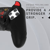 PlayVital Cute Demon Silicone Case for ps5 Edge Controller, Kawaii Controller Cover Skin Gamepad Protector for ps5 Edge Accessories with Touch Pad Sticker & Thumb Grip Caps - Black - MWKEGP001