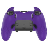 PlayVital Cute Demon Silicone Case for ps5 Edge Controller, Kawaii Controller Cover Skin Gamepad Protector for ps5 Edge Accessories with Touch Pad Sticker & Thumb Grip Caps - Purple - MWKEGP002