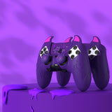 PlayVital Cute Demon Silicone Case for ps5 Edge Controller, Kawaii Controller Cover Skin Gamepad Protector for ps5 Edge Accessories with Touch Pad Sticker & Thumb Grip Caps - Purple - MWKEGP002
