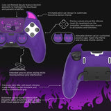 PlayVital Cute Demon Silicone Case for ps5 Edge Controller, Kawaii Controller Cover Skin Gamepad Protector for ps5 Edge Accessories with Touch Pad Sticker & Thumb Grip Caps - Purple - MWKEGP002