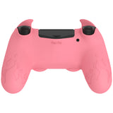 PlayVital Cute Demon Controller Skin for PS4 with Thumb Grips & Stickers, Kawaii Anti-Slip Silicone Controller Cover Grip Protector for PS4 Slim/Pro Controller - Pink - BRJP4P003