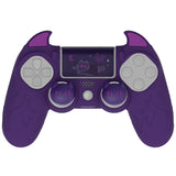 PlayVital Cute Demon Controller Skin for PS4 with Thumb Grips & Stickers, Kawaii Anti-Slip Silicone Controller Cover Grip Protector for PS4 Slim/Pro Controller - Purple - BRJP4P002