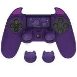 PlayVital Cute Demon Controller Skin for PS4 with Thumb Grips & Stickers, Kawaii Anti-Slip Silicone Controller Cover Grip Protector for PS4 Slim/Pro Controller - Purple - BRJP4P002