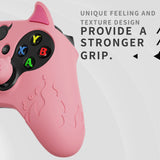 PlayVital Cute Demon Silicone Cover with Thumb Grip Caps for Xbox Series X/S Controller & Xbox Core Wireless Controller - Pink - PUKX3P005