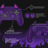 PlayVital Cute Demon Silicone Grip Cover for Nintendo Switch Pro Controller, Anti-Slip Protective Skin with Joystick Caps and Stickers Compatible with Nintendo Switch Pro - Purple - AMDNPP001