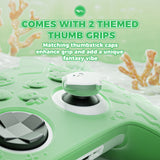 PlayVital for Xbox Series X/S Controller Silicone Cover, Cute Ocean Whisper Series Semi-Clear Silicone Skin Grip for Xbox Core Wireless Controller with Thumb Grip & Sticker, Full Protection - Pastel Green - PXKX3P003