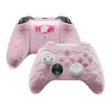 PlayVital for Xbox Series X/S Controller Silicone Cover, Cute Ocean Whisper Series Semi-Clear Silicone Skin Grip for Xbox Core Wireless Controller with Thumb Grip & Sticker, Full Protection - Peach Pink - PXKX3P002