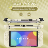 PlayVital Cute Solid-color Dockable Hard Protective Case for Nintendo Switch 2, Anti-scratch & Shockproof Cover Skin for Switch 2 with Thumb Grip & Sticker & Button Caps - Antique Yellow - MURNTM001