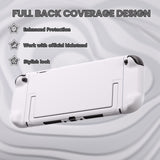 PlayVital Cute Solid-color Dockable Hard Protective Case for Nintendo Switch 2, Anti-scratch & Shockproof Cover Skin for Switch 2 with Thumb Grip & Sticker & Button Caps - White - MURNTM005