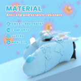 PlayVital Cute Spring Lesser Panda Silicone Cover for PS5 Controller with Joystick Cap and Sticker, Anti-Grip Shockproof Skin, Compatible with Charging Station - Heaven Blue - YSSPFP006