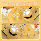 PlayVital Cute Spring Lesser Panda Silicone Cover for PS5 Controller with Joystick Cap and Sticker, Anti-Grip Shockproof Skin, Compatible with Charging Station - Warm Yellow - YSSPFP001