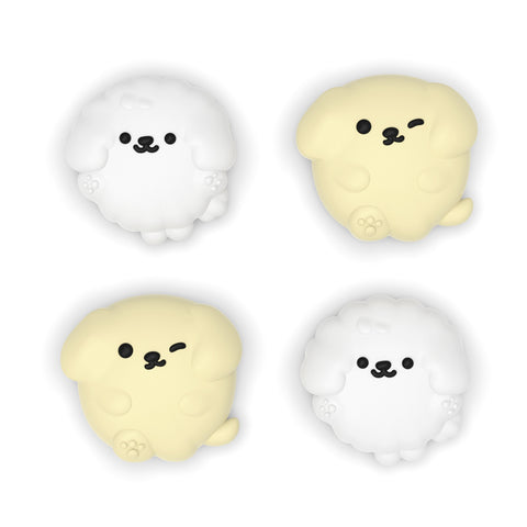 PlayVital Fluffy & Winky Pups Cute Thumb Grip Caps for PS5/4 Controller, Silicone Analog Stick Caps Cover for Xbox Series X/S, Thumbstick Caps for Switch Pro Controller - PJM2125