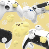 PlayVital Fluffy & Winky Pups Cute Thumb Grip Caps for PS5/4 Controller, Silicone Analog Stick Caps Cover for Xbox Series X/S, Thumbstick Caps for Switch Pro Controller - PJM2125