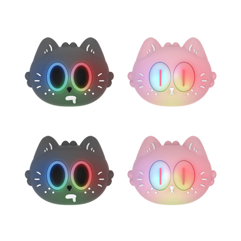 PlayVital Cute Universal Illuminated LED Thumbstick Grips for ps5 & ps4 & Xbox Series X/S & Xbox One & Switch Pro Controller - Moonlight Cat - PJM6004