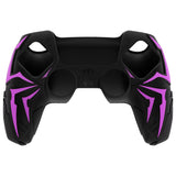 PlayVital Cyber Spider Design for ps5 Controller Silicone Case with 2 Thumb Grips and 6 Sticker, Slip-resistant Shockproof Controller Cover Skin, Fits for Charging Dock - Black & Purple - KBBPFP001