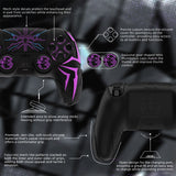 PlayVital Cyber Spider Design for ps5 Controller Silicone Case with 2 Thumb Grips and 6 Sticker, Slip-resistant Shockproof Controller Cover Skin, Fits for Charging Dock - Black & Purple - KBBPFP001