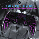 PlayVital Cyber Spider Design for ps5 Controller Silicone Case with 2 Thumb Grips and 6 Sticker, Slip-resistant Shockproof Controller Cover Skin, Fits for Charging Dock - Black & Purple - KBBPFP001