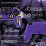 PlayVital Cyber Spider Design for ps5 Controller Silicone Case with 2 Thumb Grips and 6 Sticker, Slip-resistant Shockproof Controller Cover Skin, Fits for Charging Dock - Purple & Green - KBBPFP004