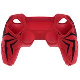 PlayVital Cyber Spider Design for ps5 Controller Silicone Case with 2 Thumb Grips and 6 Sticker, Slip-resistant Shockproof Controller Cover Skin, Fits for Charging Dock - Red & Black - KBBPFP003