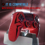 PlayVital Cyber Spider Design for ps5 Controller Silicone Case with 2 Thumb Grips and 6 Sticker, Slip-resistant Shockproof Controller Cover Skin, Fits for Charging Dock - Red & Black - KBBPFP003