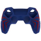 PlayVital Cyber Spider Design for ps5 Controller Silicone Case with 2 Thumb Grips and 6 Sticker, Slip-resistant Shockproof Controller Cover Skin, Fits for Charging Dock - Red & Blue - KBBPFP005