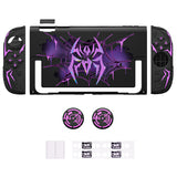 PlayVital Cyber Spider Protective Case for Nintendo Switch 2, Ergonomic Anti-slip Silicone Grip Covers, Dockable Hard Case Shell for Switch 2 with Joystick Cap, Shockproof Skin - Black - SYDNTP001