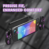 PlayVital Cyber Spider Protective Case for Nintendo Switch 2, Ergonomic Anti-slip Silicone Grip Covers, Dockable Hard Case Shell for Switch 2 with Joystick Cap, Shockproof Skin - Black - SYDNTP001