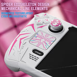 PlayVital Cyber Spider Protective Case for Steam Deck OLED/LCD, Anti-Slip Silicone Grip Cover with Back Button Enhancements, Thumb Grips and Trackpad Skins - White - ZEVSDP002
